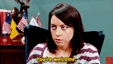 Parks And Rec April Ludgate GIF - Parks And Rec April Ludgate Youre Welcome GIFs