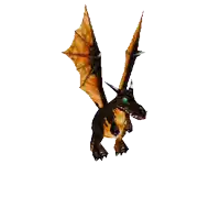 a cartoon dragon with a green eye is flying in the air
