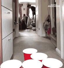 trick shot people are awesome beer pong golf shoot