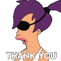 Thank You Turanga Leela Sticker - Thank You Turanga Leela Futurama Stickers