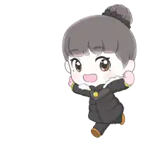 a cartoon drawing of a girl with hearts above her