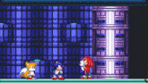 sonic and knuckles are standing in front of a building