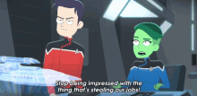 Stop Being Impressed With The Thing Thats Stealing Our Jobs Dvana Tendi GIF - Stop Being Impressed With The Thing Thats Stealing Our Jobs Dvana Tendi Ensign Tendi GIFs