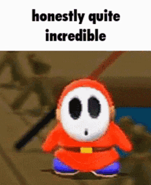 honestly quite incredible shy guy mario falling honestly