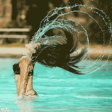 Hair Flip Swimming GIF