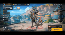 a screenshot of a video game with the start button in the lower right corner