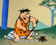 Fred Flintstone Campfire GIF - Fred Flintstone Campfire Rubbing Sticks GIFs