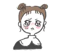 a drawing of a girl with buns on her hair