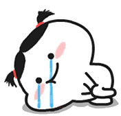 a cartoon character is crying with tears coming out of its eyes .