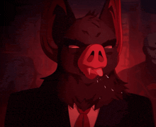 a cartoon of a pig in a suit and tie says sonar fart sound bull ***