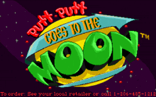 putt putt goes to the moon tm logo on a purple background