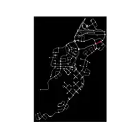 a map of a city with a lot of red lines on it
