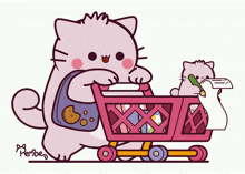 doing groceries pembe pembe the pink cat getting food shopping