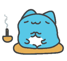 calm bugcat capoo animated meditate cat