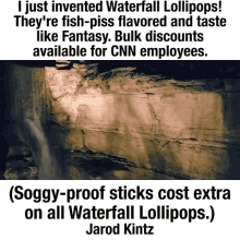 a picture of a waterfall with a quote from jarod kintz