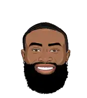 a cartoon drawing of a man with a beard and clovers coming out of his head