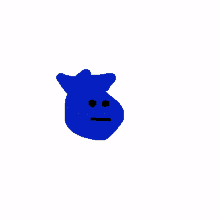 a drawing of a blue sheep and a yellow banana