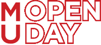 a red sign that says open u day on it