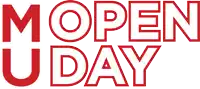 a red sign that says open u day on it