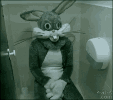 0_0 GIF - Bugs Bunny Creepy Bathroom GIFs
