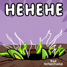 a cartoon of a hole in the ground with the words ' henehe ' on the top