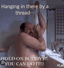 Hold On Hanging In There GIF - Hold On Hanging In There Truman Show GIFs