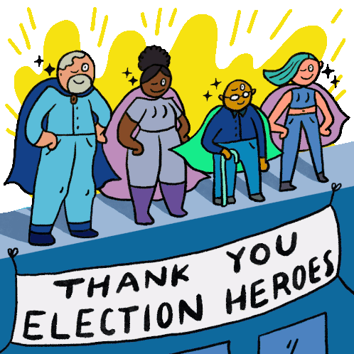 Thank You Election Heroes Poll Worker Sticker - Thank You Election Heroes Election Heroes Poll Worker Stickers