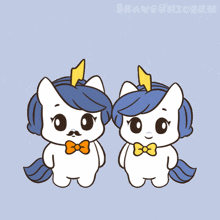 a happy father 's day greeting card with two unicorns wearing bow ties