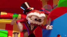 a cartoon character wearing a top hat and tuxedo