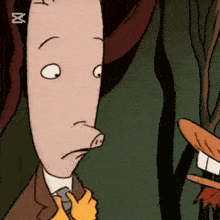 a cartoon of a man in a suit and tie with a pig 's nose