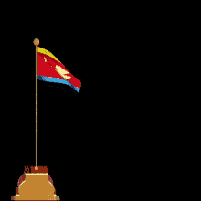 a flag with a dove and a star on it