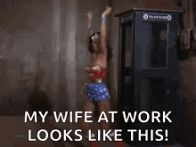 Wife At Work Wonder Woman GIF - Wife At Work Wonder Woman Spinning GIFs