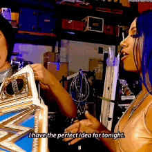 Sasha Banks I Have The Perfect Idea For Tonight GIF - Sasha Banks I Have The Perfect Idea For Tonight Bayley GIFs