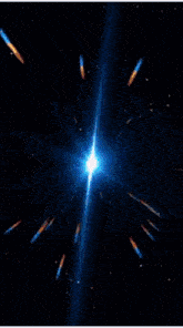 a computer generated image of a blue and white star in space