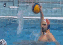 when mark breaks out the water polo ball