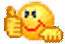 a pixel art smiley face is giving a thumbs up sign .