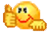 a pixel art smiley face is giving a thumbs up sign .