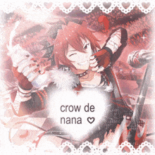 a picture of a boy with red hair and the words crow de nana on it