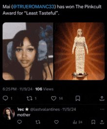 mai has won the pinkcult award for the least tasteful