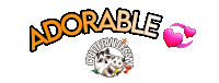 a logo for adorable critterville.com with hearts