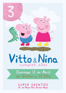 vitto and nina peppa pig and george pig pig cute cartoon