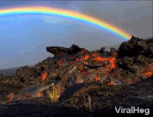 volcano rainbow lava nature viralhog