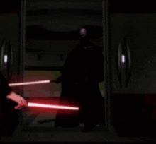 a lightning bolt is being thrown at a person in a dark room