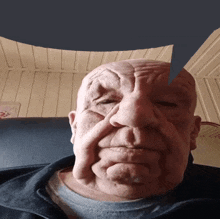 an older man with a speech bubble over his head