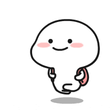 a cartoon character with a backpack and a smile on his face is standing on a white background .