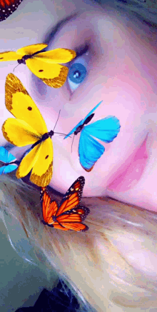 selfie smile butterfly flying