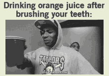 Drinking Orange Juice After Brushing Your Teeth GIF - Drinking Orange Juice After Brushing Your Teeth Wix Khalifa Lean GIFs