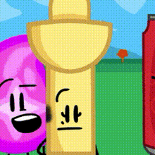 a group of cartoon characters standing next to each other