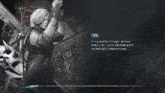 a video game screen shows a man holding a sword and another man with a gun