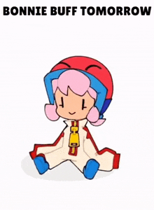 a cartoon of bonnie buff sitting on the floor